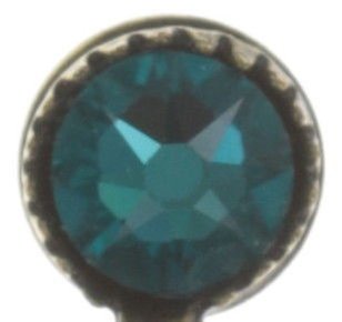 image for Earring stud dangling Samurai Bloom Blue / Green  no. 4