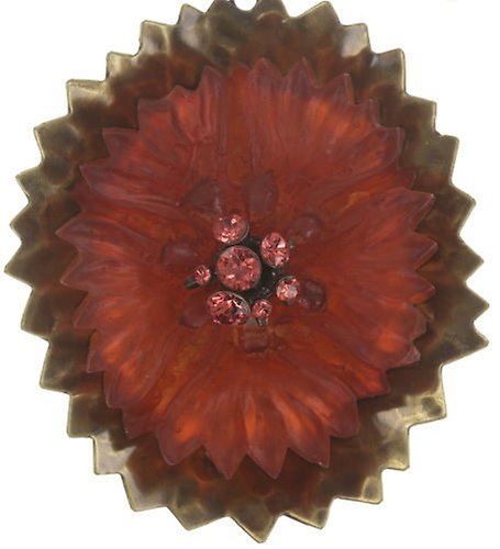 image pour Boucle d'oreille Clip pendante Samurai Bloom Rose / Rouge  no. 5 & 8