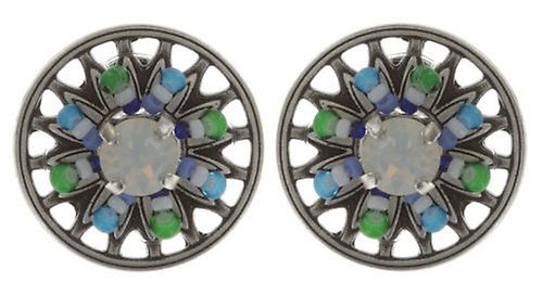 image pour Clou d'oreille Dream Catcher Vert / Blanc / Bleu  extra small