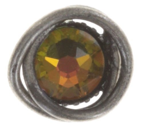 image for Earring Stud Sparkle Twist Green crystal vitrail medium 