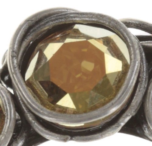 image for Ring Sparkle Twist Brown crystal metallic sunshine 
