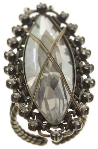 image for Ring Global Glam White crystal silver shade Big