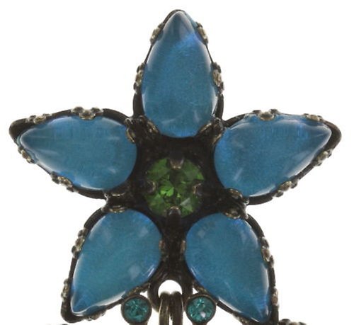 Bild für Ohrstecker baumelnd Flower Zumzum Blau / Grün / Lila  groß