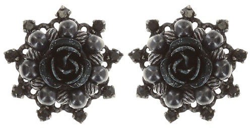 Kép Earring stud Petit Four Dentelle Black  extra small
