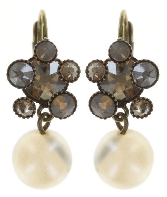 image for Earring eurowire dangling Caviar de Luxe White  