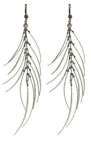 image for Earring Dangling Global Glam White crystal silver shade 