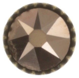 image for Earring Stud-Flat Black Jack Brown crystal rose gold SS 20