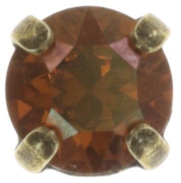 image pour Clou d'oreille Black Jack Marron crystal copper SS 29