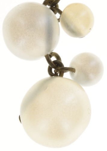 image pour Boucles d'oreilles pendantes Caviar de Luxe Blanc  