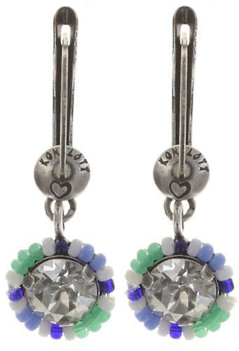 image pour Boucles d'oreilles pendantes Dream Catcher Vert / Blanc / Bleu  