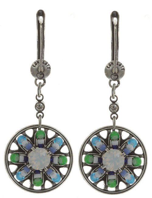 Bild für Ohrringe baumelnd Dream Catcher Grün / Weiß / Blau  kleinstes