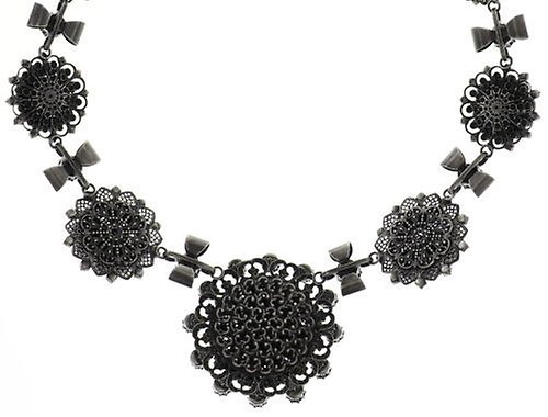 image for Necklace Collier Petit Four Dentelle Black  
