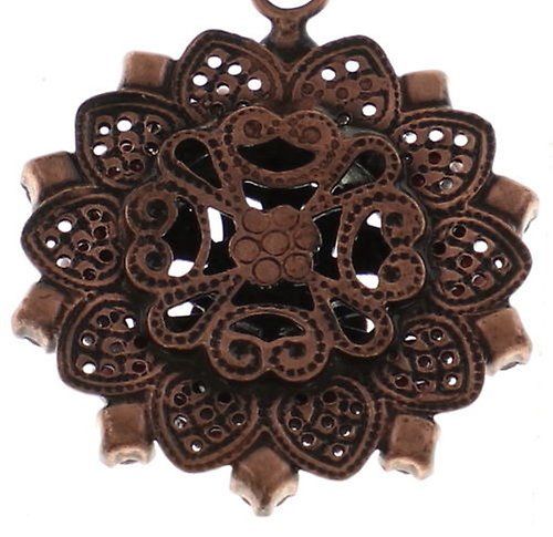 image for Necklace Pendant Petit Four Dentelle Pink  small