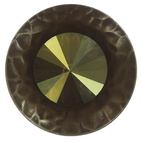 image for Earring Stud Rivoli Concave Green / Lila crystal iridescent green large