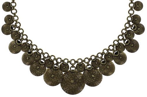 image for Necklace Collier Rivoli Concave White / Grey crystal silver shade 