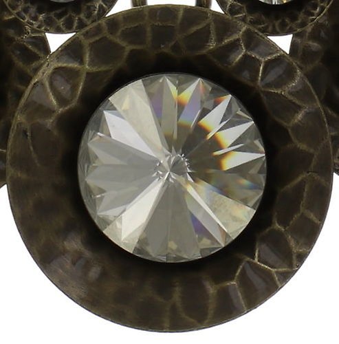 image for Necklace Collier Rivoli Concave White / Grey crystal silver shade 