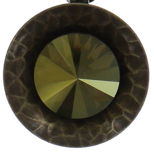 Bild für Halskette mit Anh&auml;nger Rivoli Concave Grün / Lila crystal iridescent green Medium