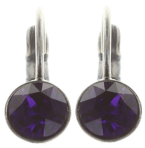 image for Earring Eurowire Black Jack Lila purple velvet SS 29