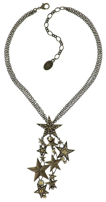 image for Necklace Pendant Dancing Star Brown crystal metallic sunshine 