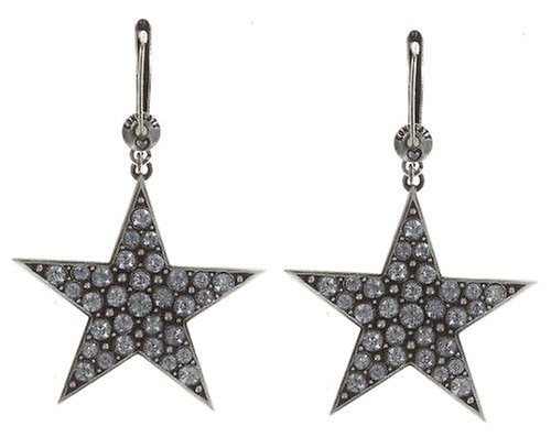image pour Boucles d'oreilles pendantes Dancing Star Gris crystal blue shade large