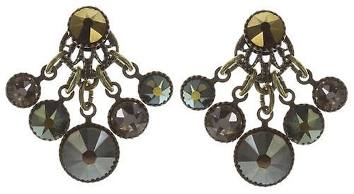 image for Earring Stud Dangling Waterfalls Khaki / Green  