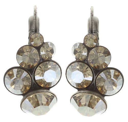 image for Earring Eurowire Petit Glamour Beige crystal golden shadow 