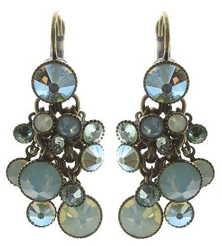 image for Earring eurowire dangling Waterfalls green  