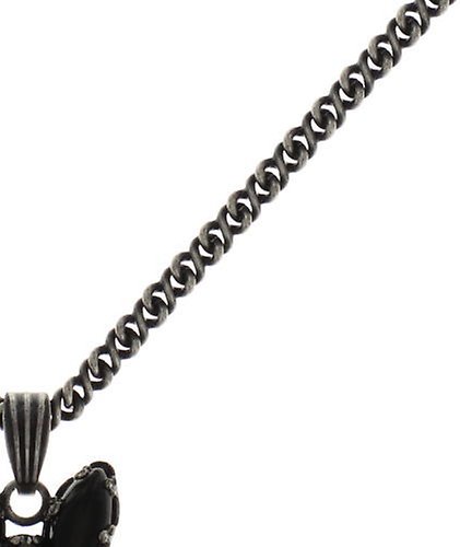 image for Necklace Pendant (Long) Twisted Flower Black  