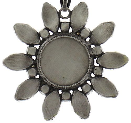 image pour Collier pendant (long) Twisted Flower Noir  
