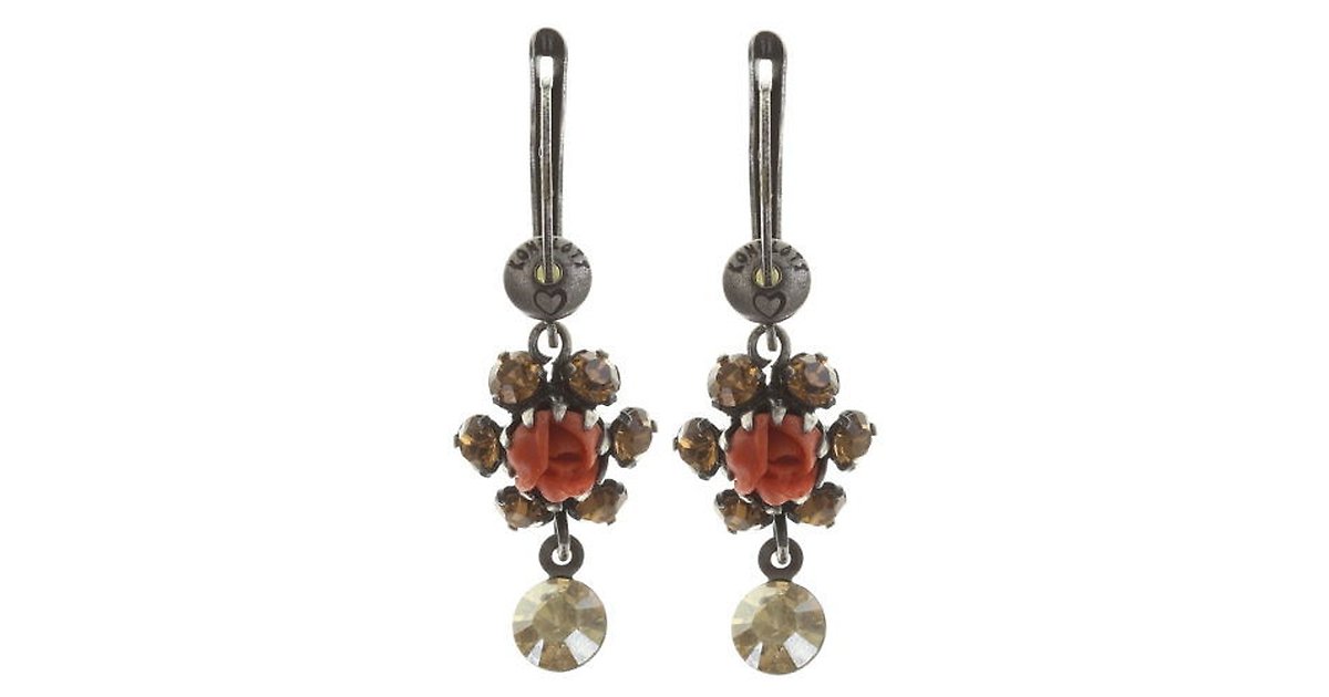 Boucles D'oreilles Konplott - Résine Dorée Et Bleu Turquoise - État Neuf - Occasion