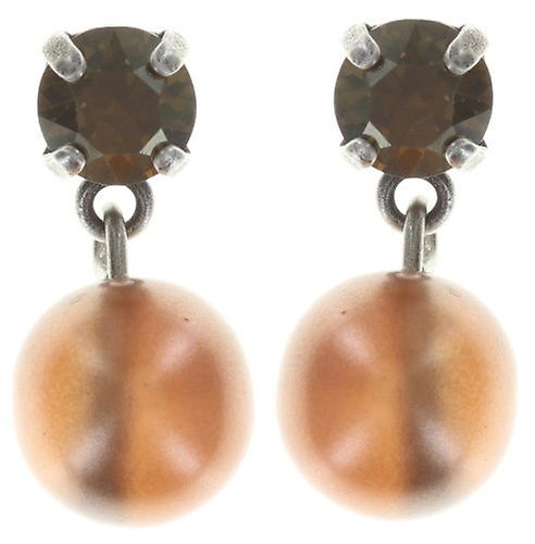 Bild für Ohrstecker baumelnd Caviar de Luxe Braun / Grau  