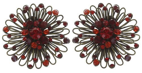 Bild für Ohrringe mit Clip Distel Rot  Medium