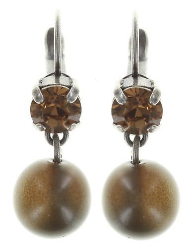 image for Earring eurowire dangling Caviar de Luxe Brown / Grey  