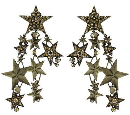 image pour Boucle d'oreille Clip pendante Dancing Star Marron crystal metallic sunshine 