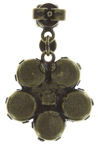 image for Earring Stud Dangling Twisted Flower White  