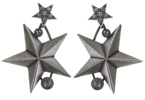 image pour Clou d'oreille pendant Dancing Star Gris crystal blue shade 