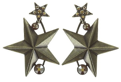 image pour Clou d'oreille pendant Dancing Star Marron crystal metallic sunshine 