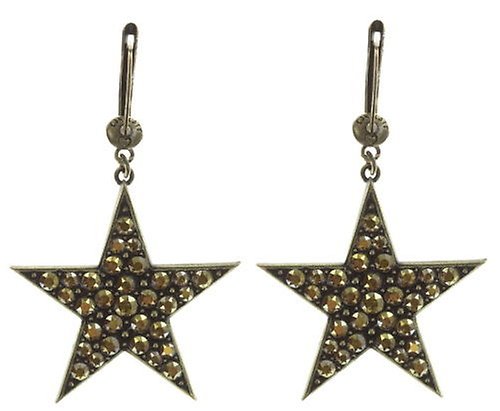 Bild für Ohrringe baumelnd Dancing Star Braun crystal metallic sunshine groß