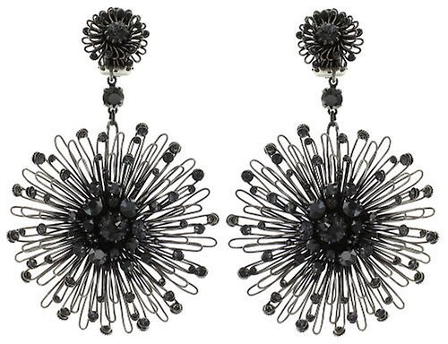 image pour Boucle d'oreille Clip pendante Distel Noir  extra large