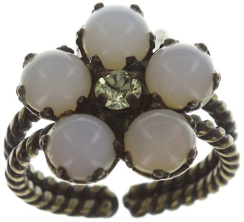 image pour Anneau Twisted Flower Blanc  