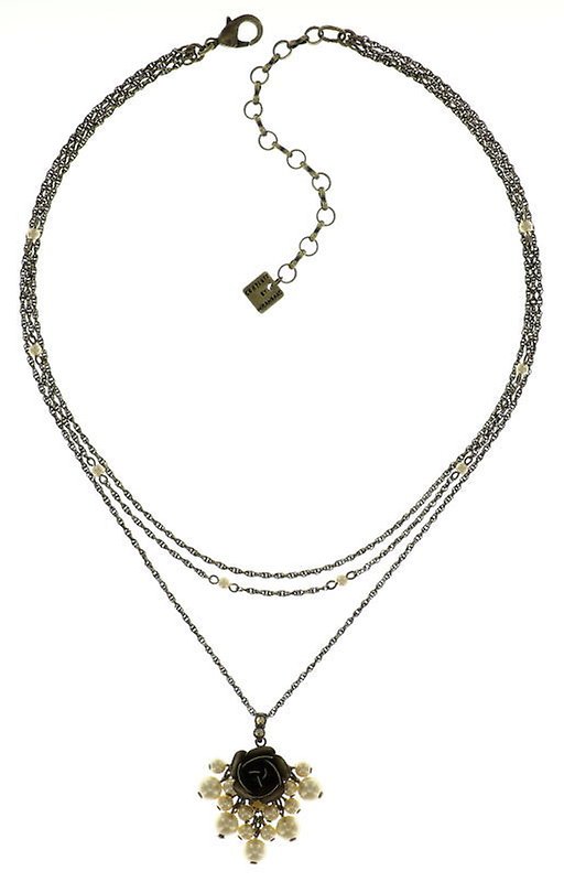 image for Necklace Pendant Indian Roses Beige  large