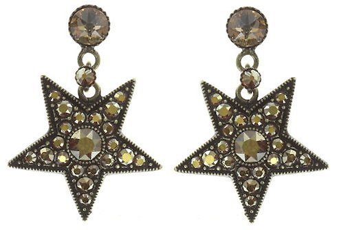 image for Earring Stud Dangling Dancing Star Brown  
