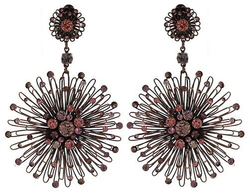 image for Earring clip dangling Distel Pink  extra large