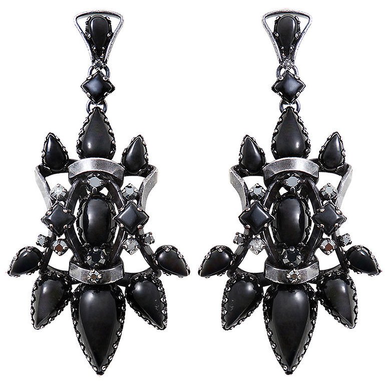 Kép Earring stud dangling Dracula Black  