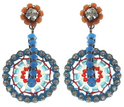 image pour Clou d'oreille pendant Paisley African Multi / Bleu  