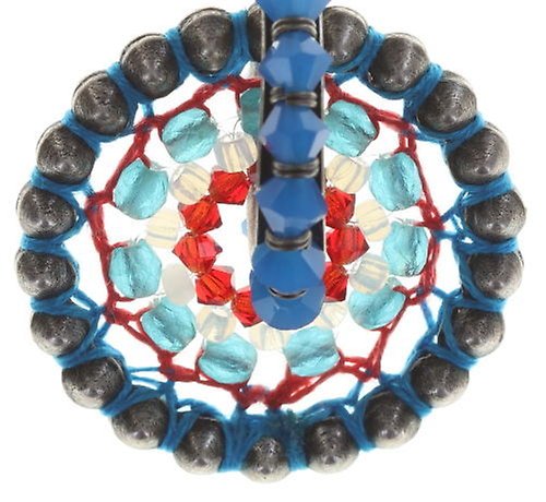 Bild für Ohrstecker baumelnd Paisley African Multi / Blau  