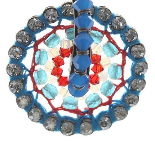 Bild für Ohrstecker baumelnd Paisley African Multi / Blau  