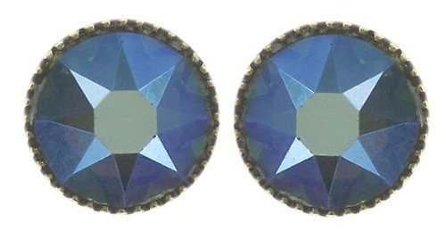 image pour Clou d'oreille plat Black Jack Vert erinite shimmer SS 34
