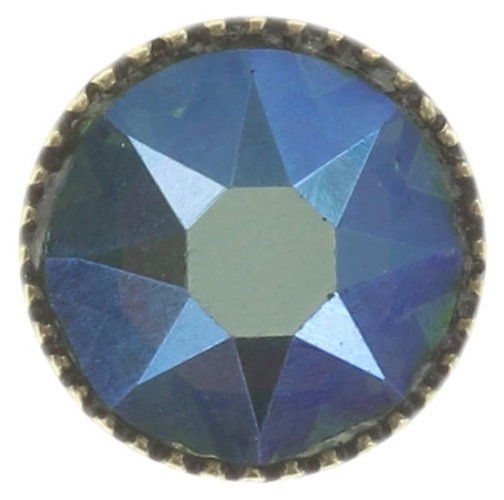 image for Earring Stud-Flat Black Jack Green erinite shimmer SS 34