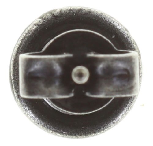 image for Earring Stud-Flat Black Jack Black jet hematite SS 34